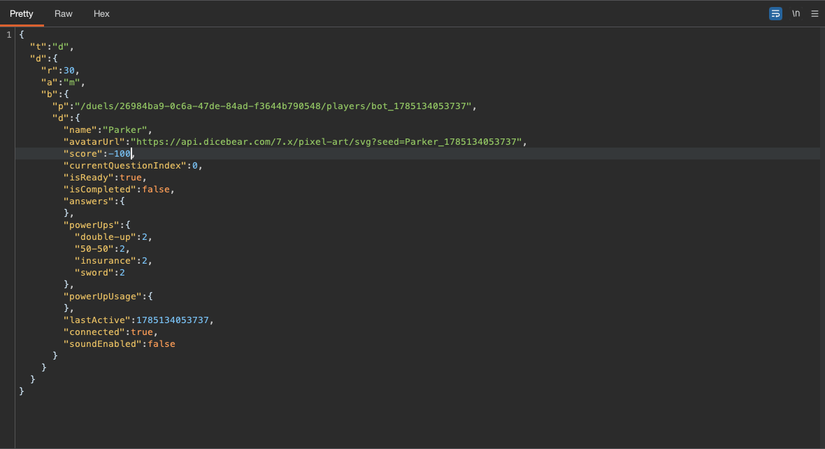 State mutation confirmation response